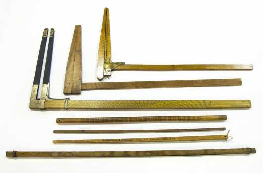 Tool Lot: Antique Wood Calipers and Pulls