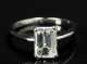 Emerald Cut Diamond, set as a ring, unmarked probably platinum, 2.6 carats