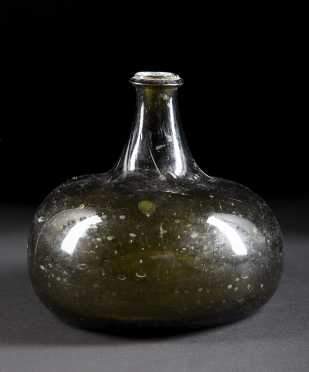 Blown Glass Squat Bottle, 18thC or earlier 