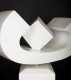 Artist Unknown, 20thC., American, Two Part White Marble Abstract Sculpture