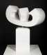 Artist Unknown, 20thC., American, Two Part White Marble Abstract Sculpture
