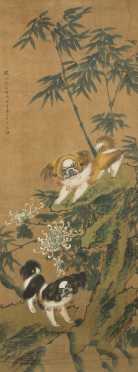 Chinese Shih Tzu Dogs Painting