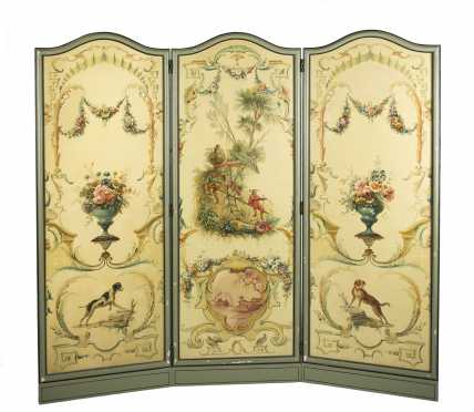 French Style Painted Screen
