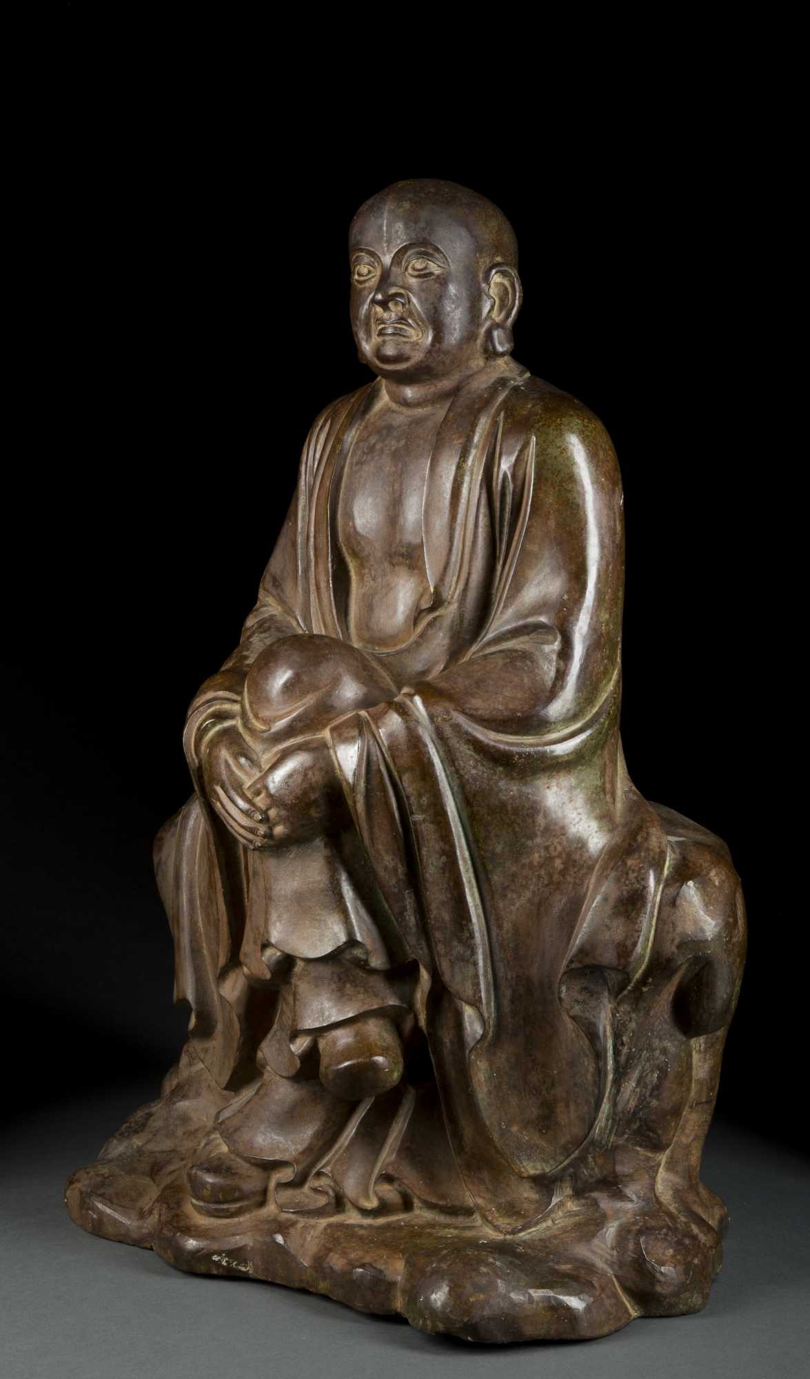 Bronze Chinese Lohan Buddha Figure