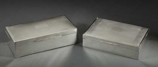 Two English Silver Cigarette Boxes
