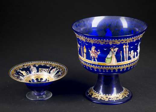 Enamel and Gold decorated Continental Glass