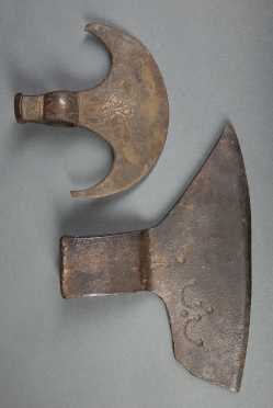 Two Wrought Iron Axe Heads