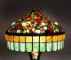 Standing Art Nouveau Leaded Glass Lamp
