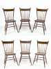 Set of 6 Paint Decorated Thumb Back Chairs