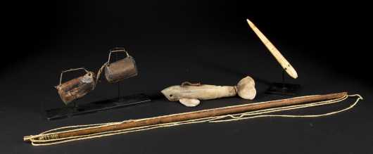 Lot of Inuit Fishing Items