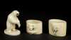 Inuit Carved Bear and Two Scarf Holders