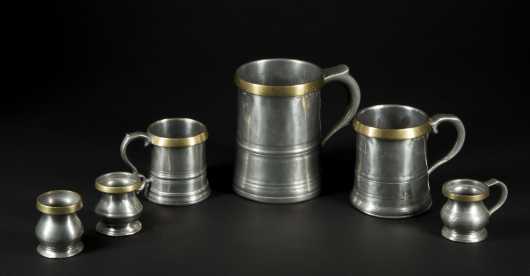 Set of English Brass and Pewter Measures