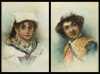 S.Cazzaitis, Rome, Italy, 19thC., pair of watercolor paintings of a young couple