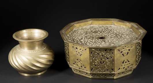 Indian Brass Brazier and Vase