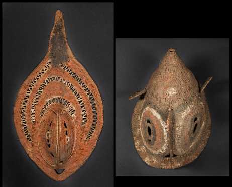 Two New Guinea Abelam Yam Masks