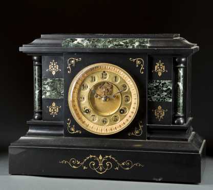 Brass and Marble Mantle Clock