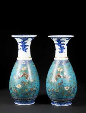 Pair of Meiji Period Japanese Cloisonne Vases