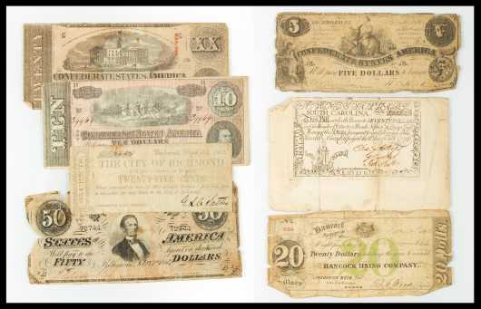 Lot of Confederate Paper Money