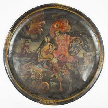 Paint Decorated Asian Tray