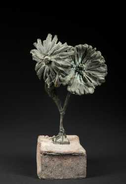 Bronze Sculpture of Two Flowers