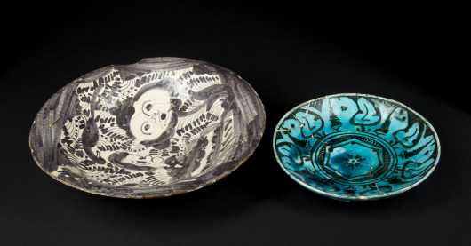 Two Persian Decorated Plates