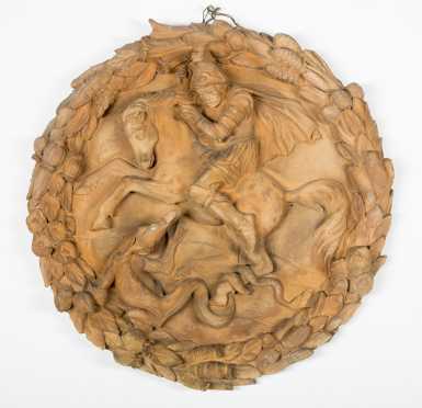 Round Terracotta Relief Medallion