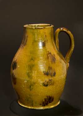 Decorated Redware Pitcher