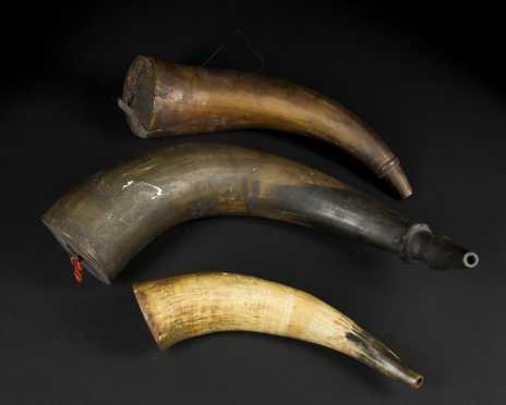 Three Early American Powder Horns