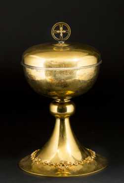 French Export Diamond and Gilt Silver Chalice-Gold plated