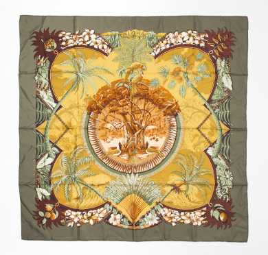 Hermes Scarf, "Aloha", designed by Laurence Bourthoumleux, 2000