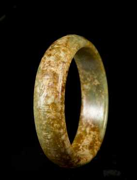 Chinese Jade Carved Archaic Designs Bracelet