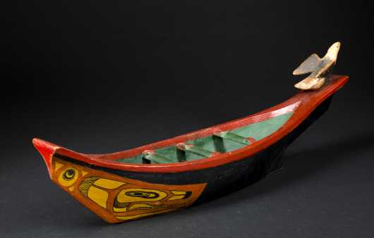 "Haida" Painted and Carved Umiak