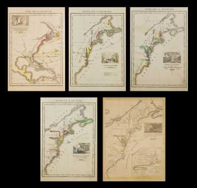 Colonial American Maps, Emma Willard, 1831. 5 maps