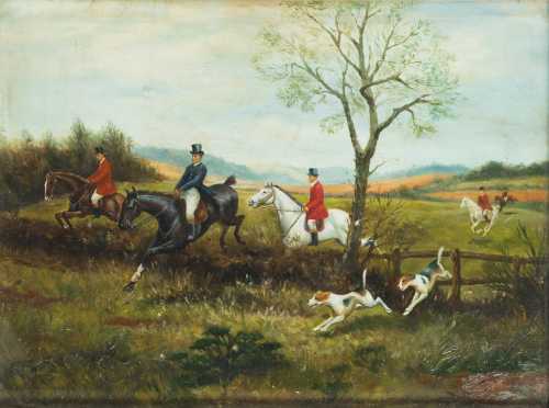 English Hunt Scene Painting