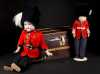 Two Royal Guard Dolls and Travel Trunk