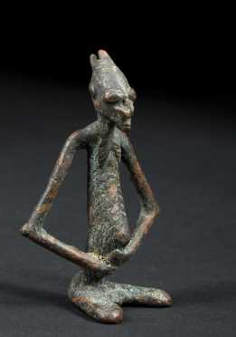 A fine and rare Djenne bronze figurine