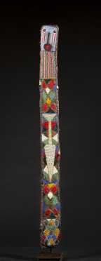 A fine and rare Yoruba beaded Oko staff sheath