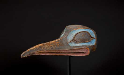 A rare and beautiful Tlingit Raven mask
