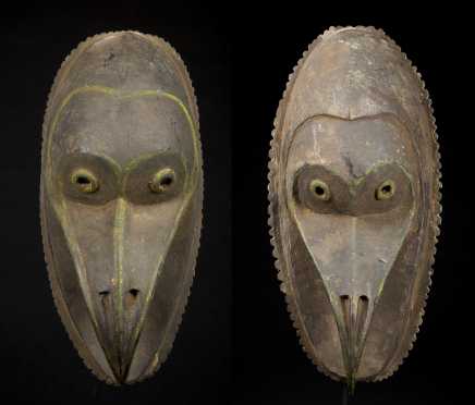 A pair of Sepik Bird masks