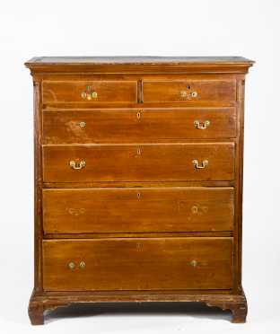 Cherry Chippendale PA Tall Chest of Six Drawers