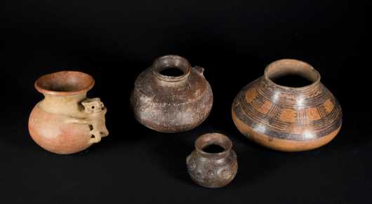 Four pre-Columbian Costa Rican Ceramics; Nicoya culture 1200- 1500 CE