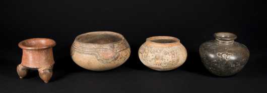Four pre-Columbian Costa Rican Ceramics; Nicoya culture 1200- 1500 CE