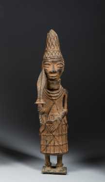 A Decorative Benin bronze figure
