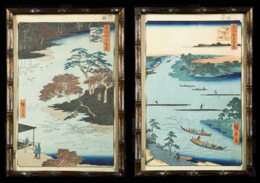 Two Ando Hiroshige (Japan 1797-1858) Block Prints