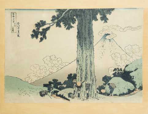 Katsushika Hokusai Colored Block Print C1840
