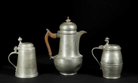 Three Continental Pewter Pieces 18th/19thC