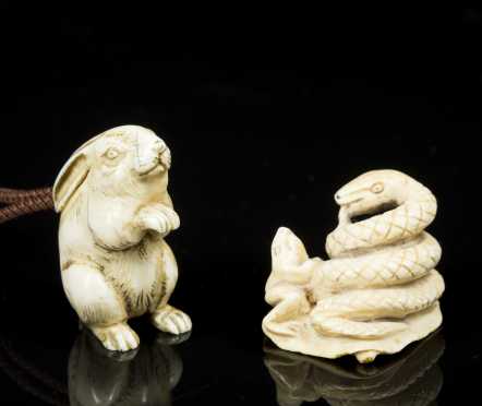Two Carved Netsukes