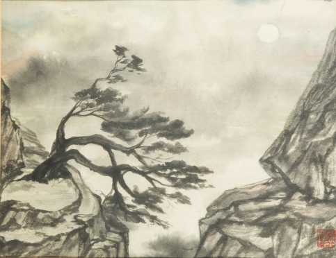 Chinese Water Color Landscape Painting