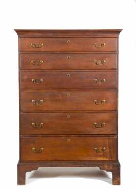 NH 6 Drawer Chippendale Cherry Tall Chest In the Old Finish