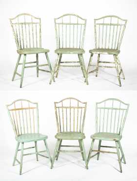 Set of Six Birdcage Windsor Side Chairs C1800-1810